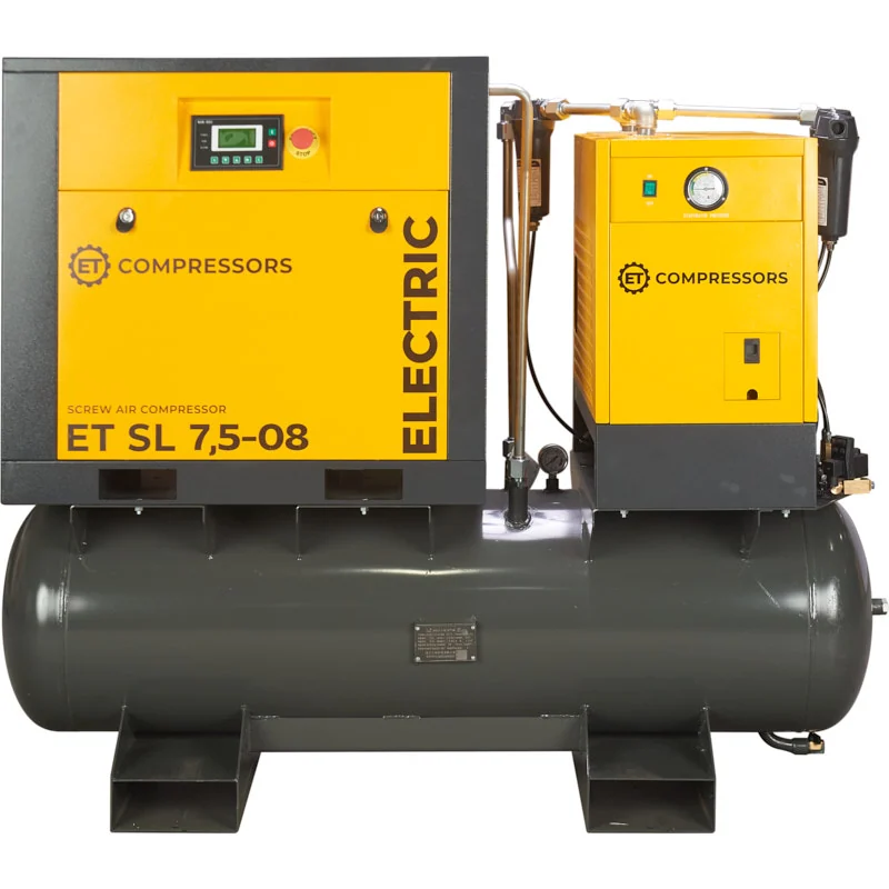 Винтовой компрессор ET-Compressors SL 7,5-08-250 ES (IP55) с ресивером и осушителем