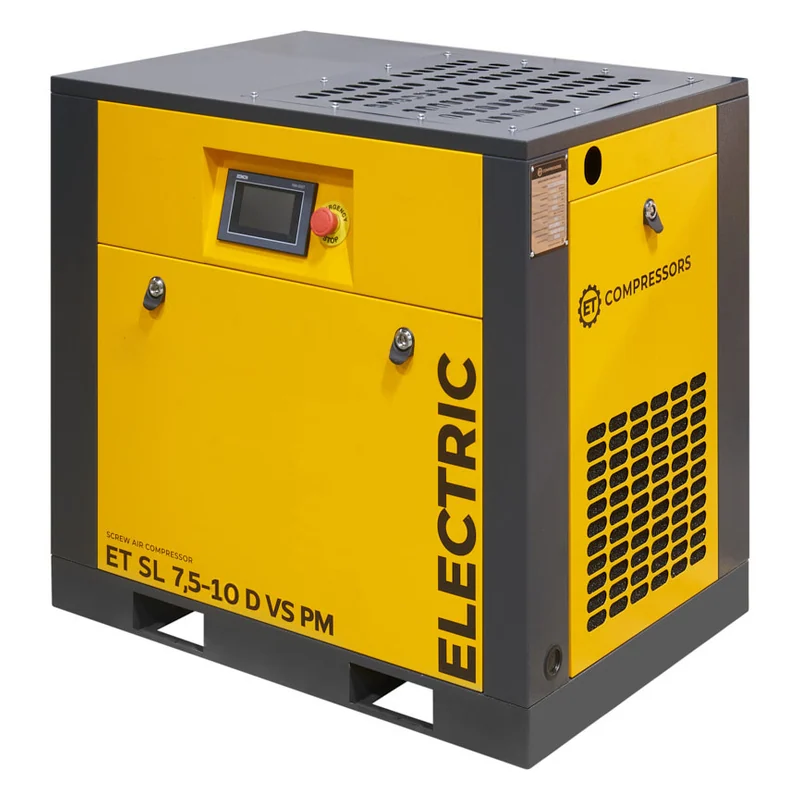 Винтовой компрессор ET-Compressors SL 7,5-10 D VS PM (IP23) без муфты с частотным регулированием производительности и двигателем на постоянных магнитах